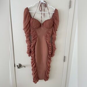 Elegant Ruched Pink Princess Dress